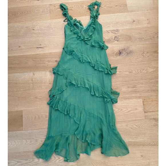 House of Harlow 1960 - Maxime Ruffle Trim Maxi Dress in Green - Picture 4 of 5